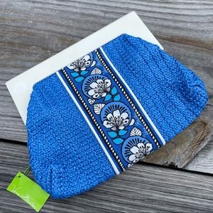 Vera Bradley Straw Clutch Purse Blue Bayou Beach Pool Vacation Boho Bag New NWT